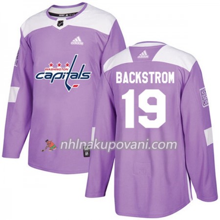 Washington Capitals Dresy Nicklas Backstrom 19 Adidas 2017-2018 Nachová Fights Cancer Practice Authentic - Pánské